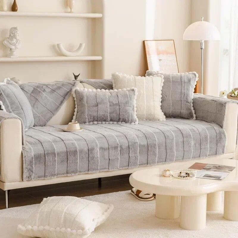 Nordic Thicken Plush Sofa Cover Winter Soft Warm Sofa Towel Non-slip L-shaped Universal Couch Covers for Living Room Sofa Decor 70x70cm 1pc A