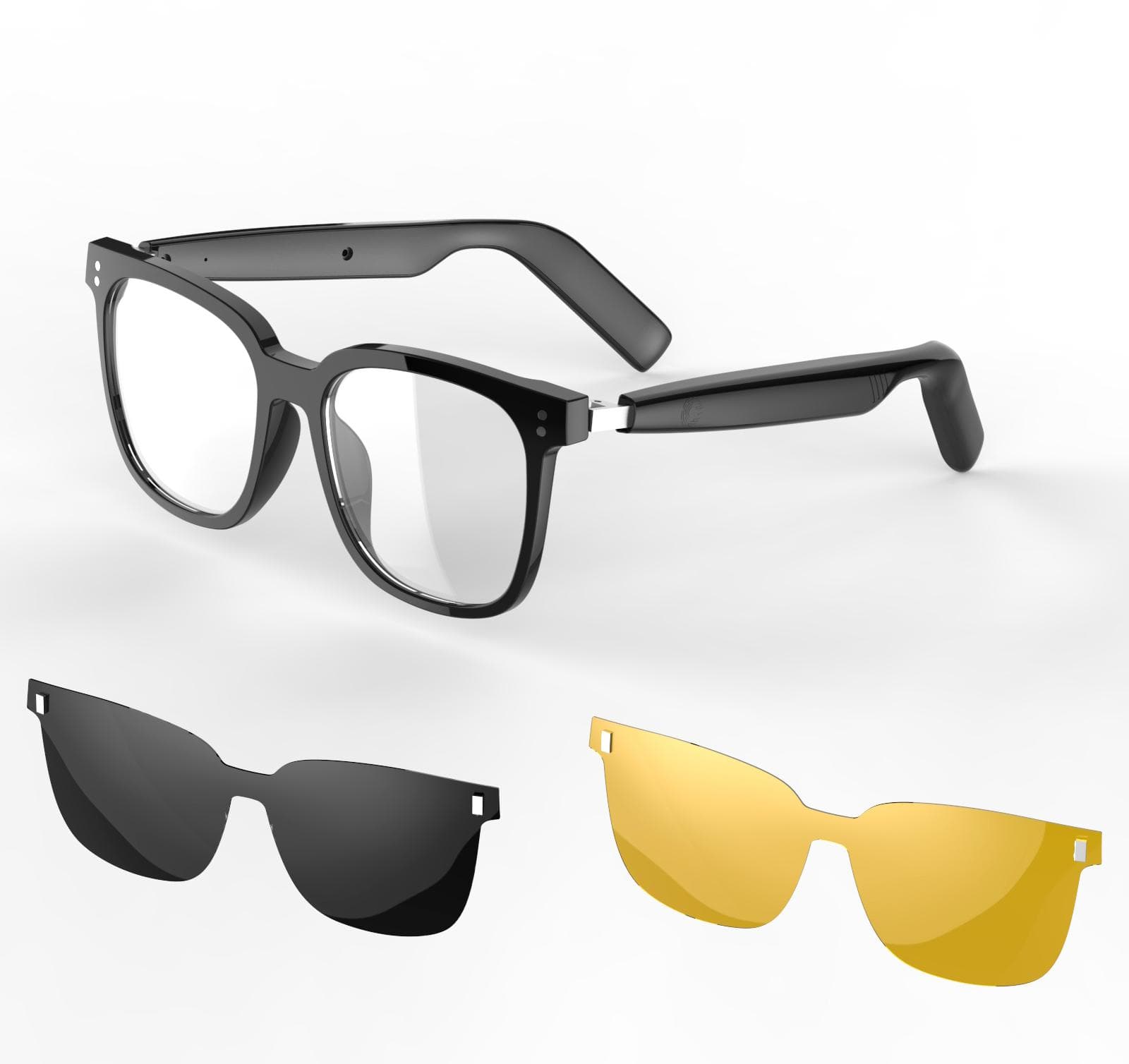 Smart Audio Glasses Wireless Bluetooth 5.4 Earphones 3 In 1 Magnetic Clip On Glasses Anti Blue Light Smart Sunglasses Waterproof Sweat proof Headsets