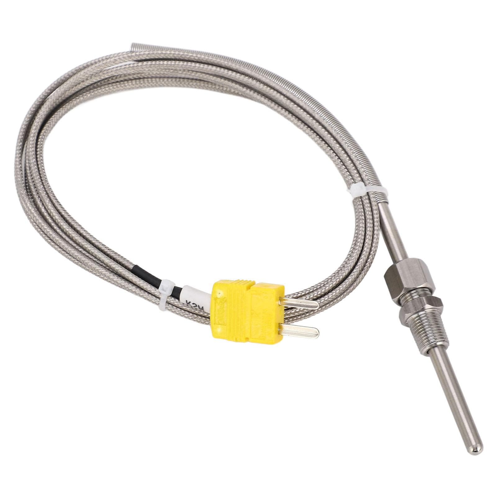 K Type Thermocouple Sensor 18 NPT 80mm Temperature Probe Yellow Plug ?100 to 1250 celsius