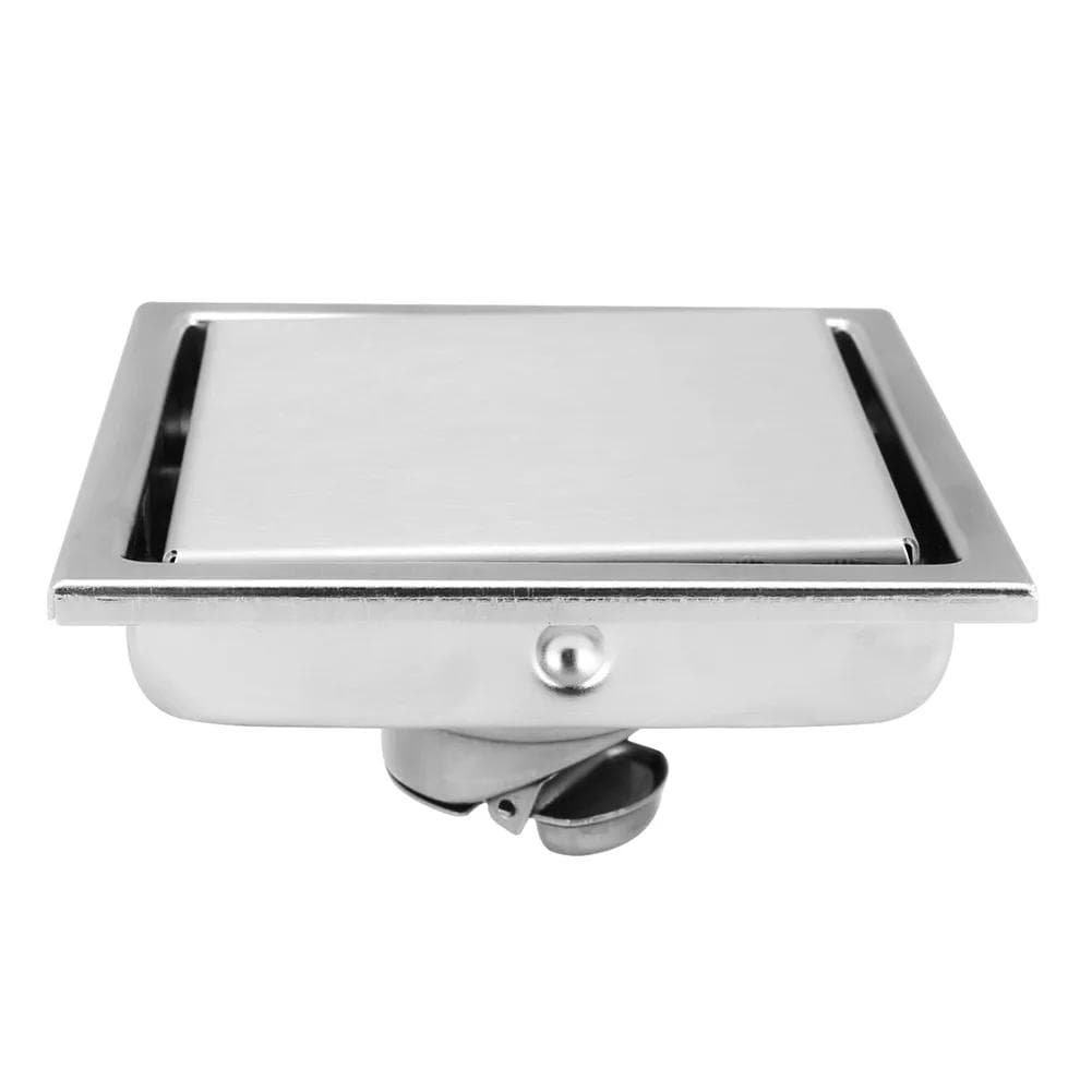 6 Square Shower Drain Brushed Floor Drain with Tiled Insert Grate & Hair Strainer 304 Stainless Steel Bathroom 2 In 1 Removable 1pcs