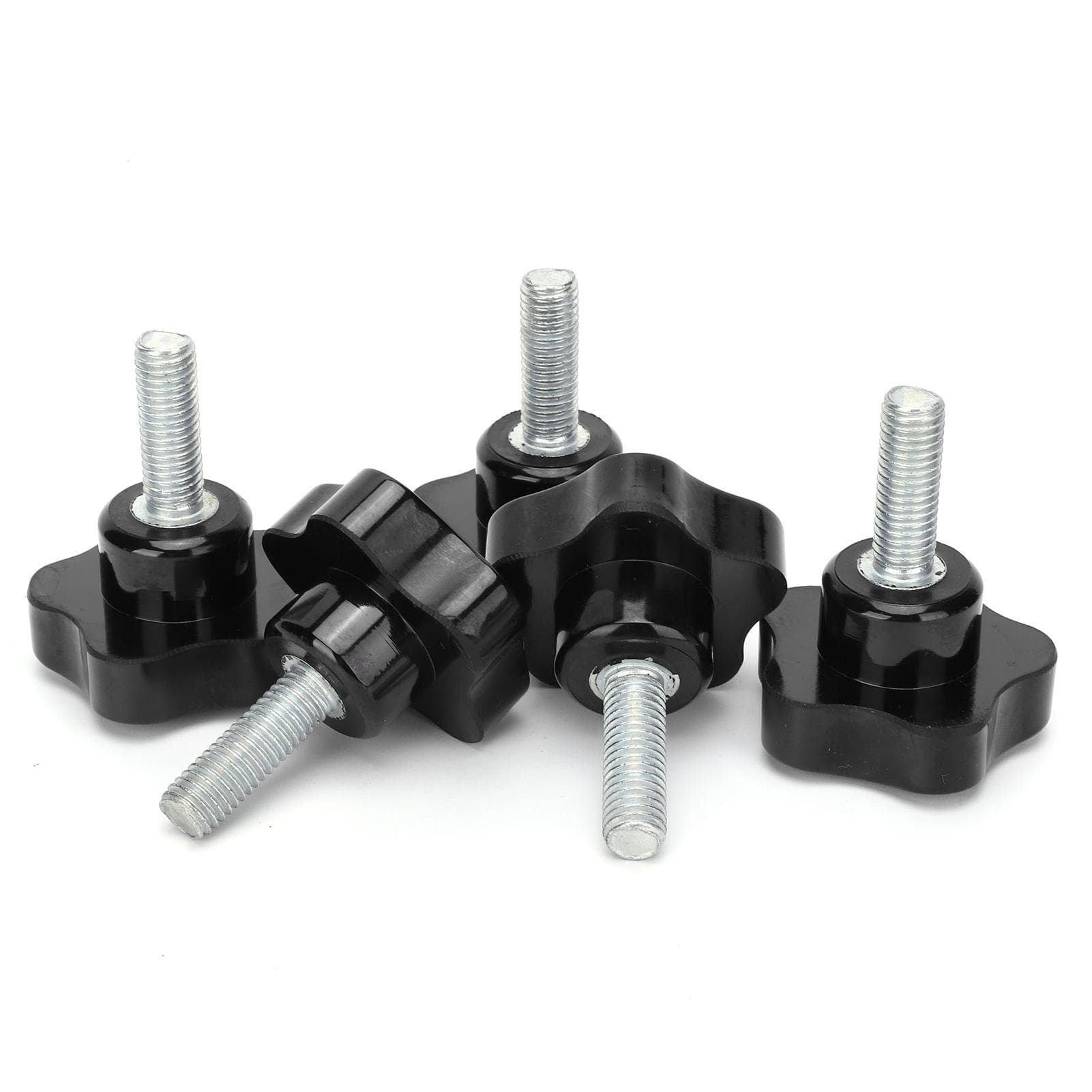 5Pcs Knob Bolt Lathe Hand Grip Twist Knob Nut Screw FiveStar Plum Locking Handle M10x50x30