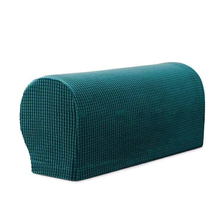 1 Pair Sofa Covers for Living Room Removable Arm Stretch Couch Chair Protector Armchair Covers Armrest Solid Couch Cover None dark green