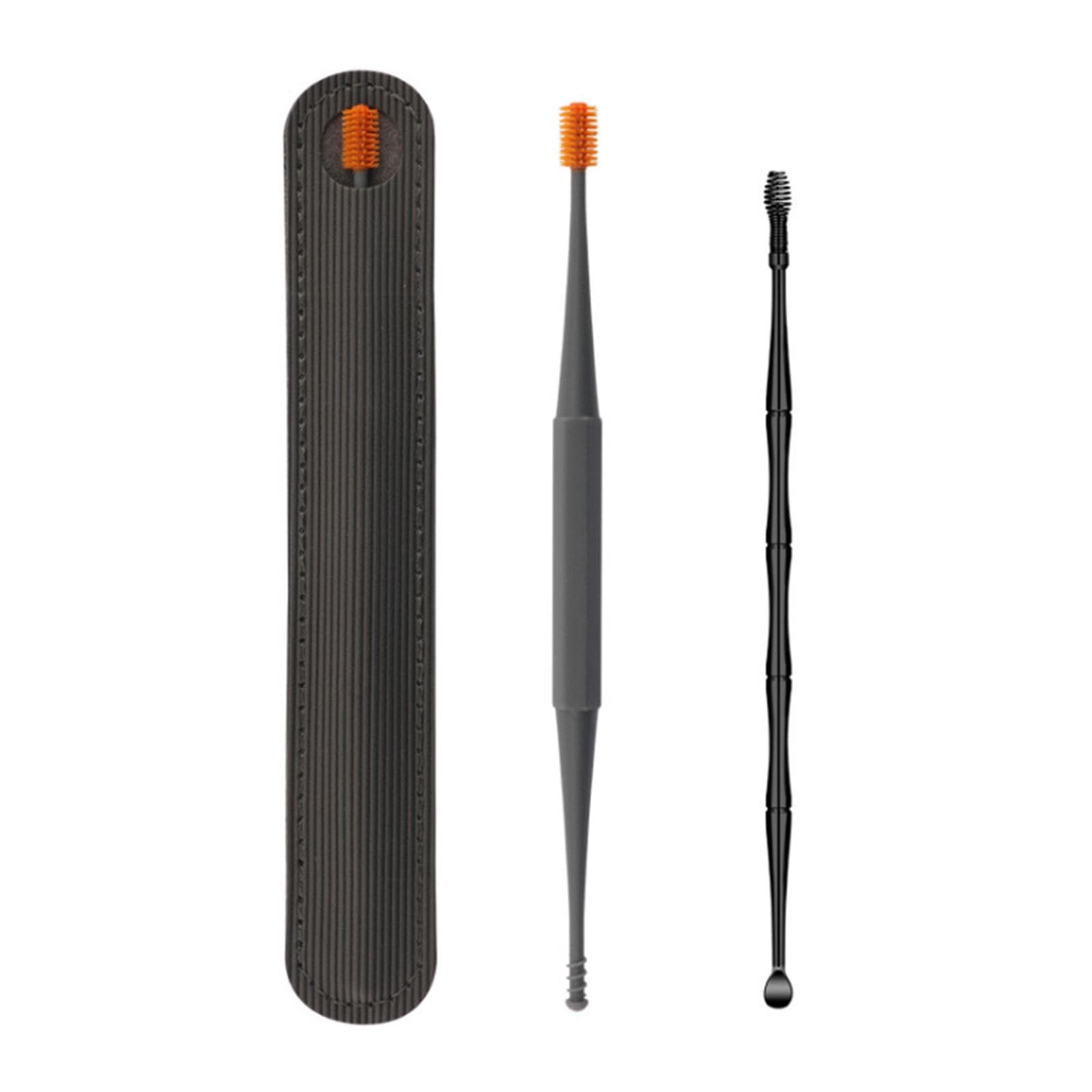 2PCS Silicone Ear Pick Double Head Ear Cleaner 360 degrees Spiral Swab Ear Wax Removal Tool Ear Cleaning 2pcs grey