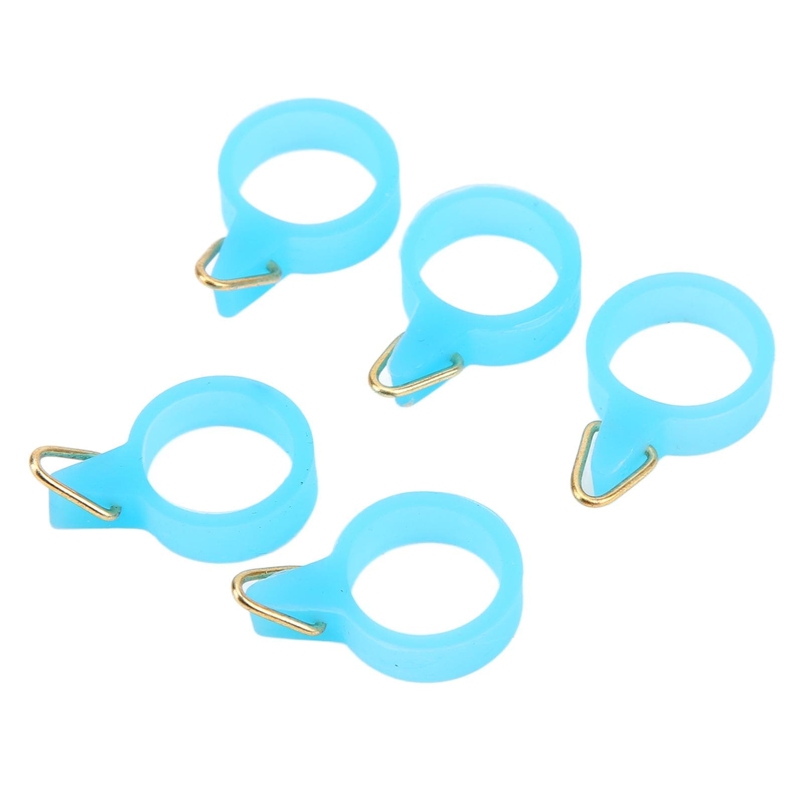 5pcs Fishing Rod Hook Secure Holder Rubber Circle Stainless Steel Fishing Pole Hook KeeperS