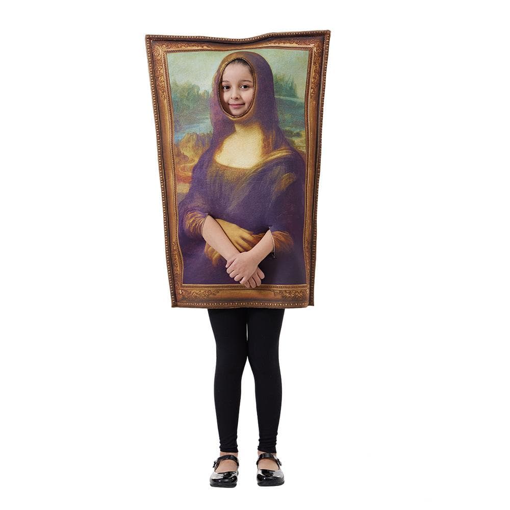 Cosplay Funny Mona Lisa Mural Costume Props for Kids Famous Paintings Costume Mona Lisa Halloween