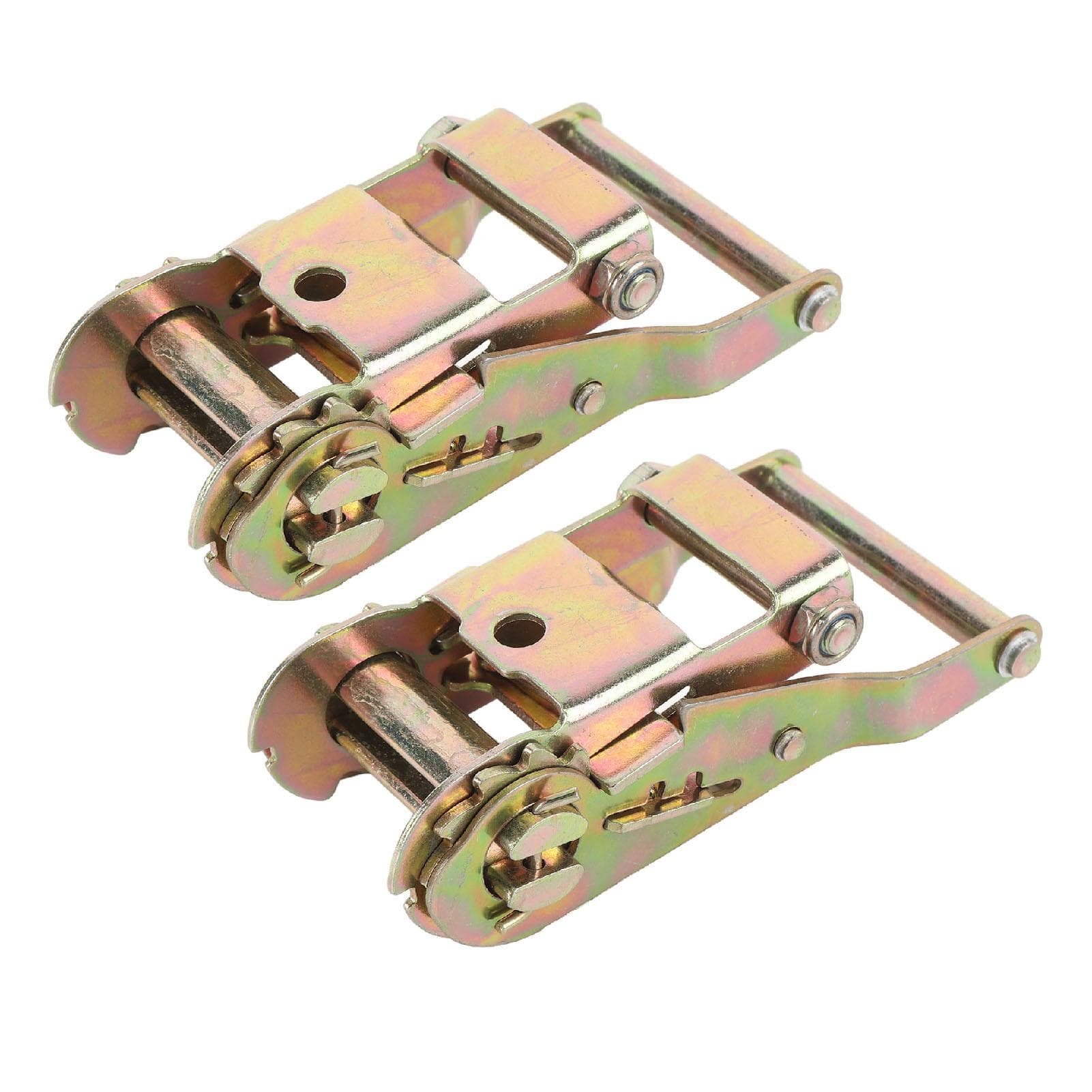2PCS Ratchet Tie Down Buckle 1.5 Inch Carbon Steel 2500KGS Tensile Force Strapping Belt Ratchet