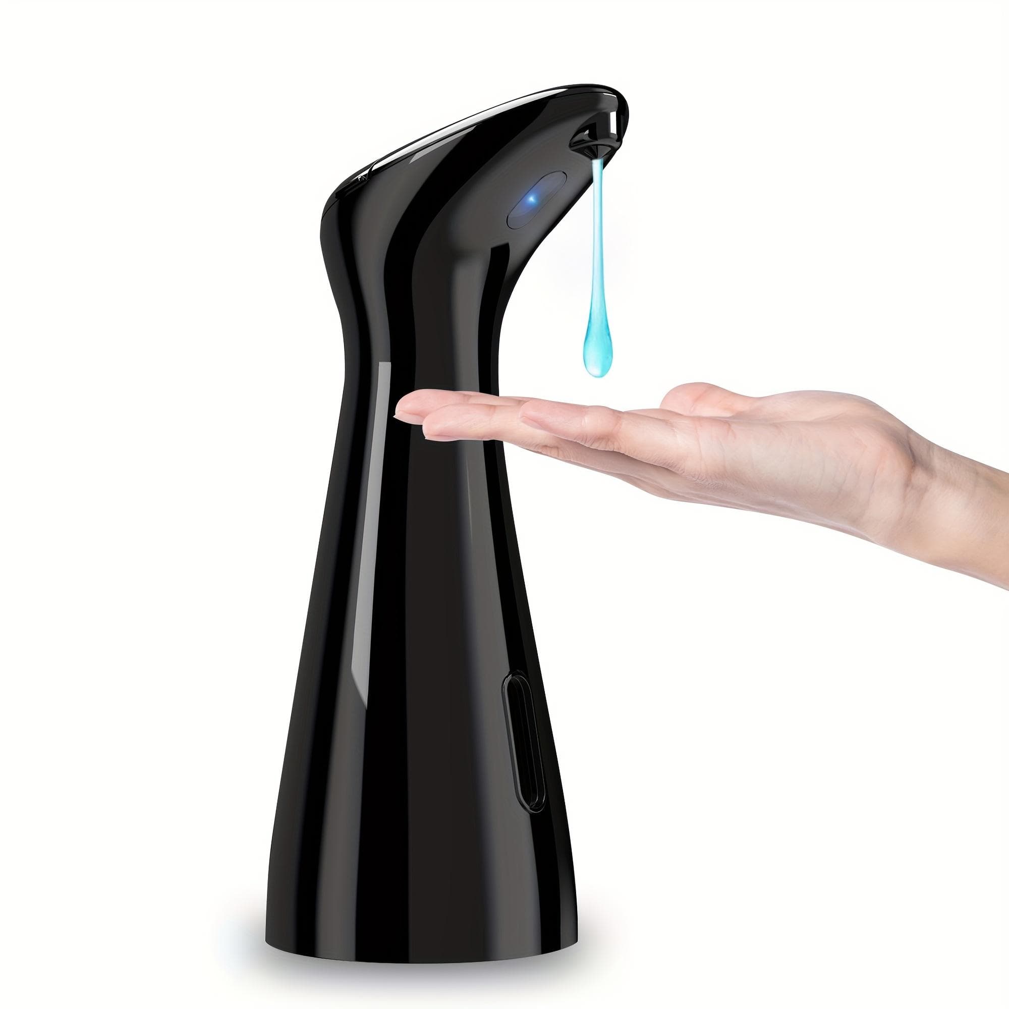 No Touch Automatic Soap Dispenser 6.76 oz - Battery Powered, Infrared Induction, No Latex, Ideal for Bathroom and Kitchen black