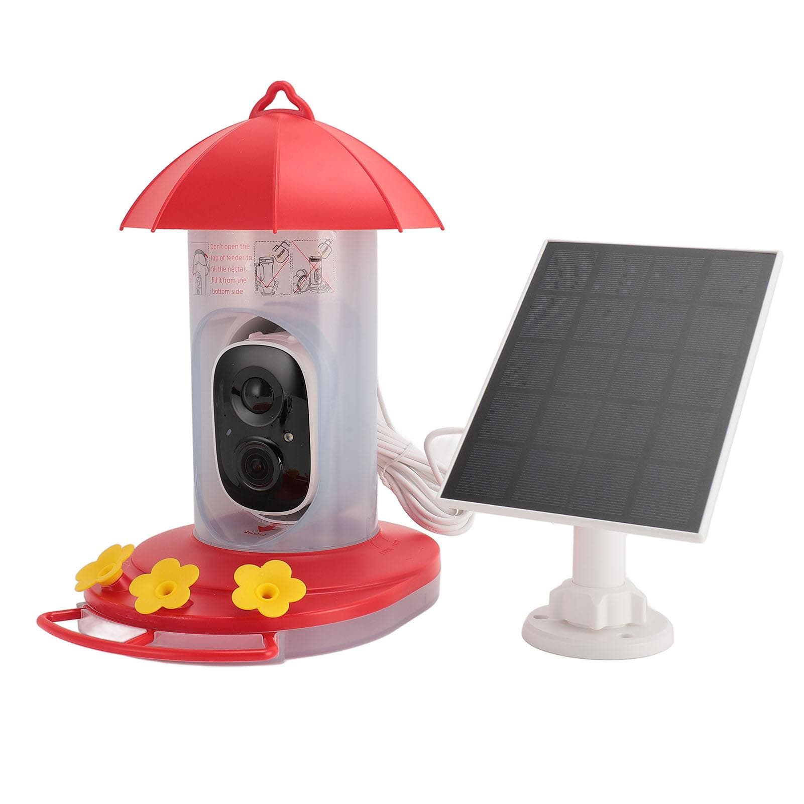Bird Feeder Camera 1080P HD 160 Degree Wide Angle Waterproof Over 10000 Birds Identify Solar WiFi