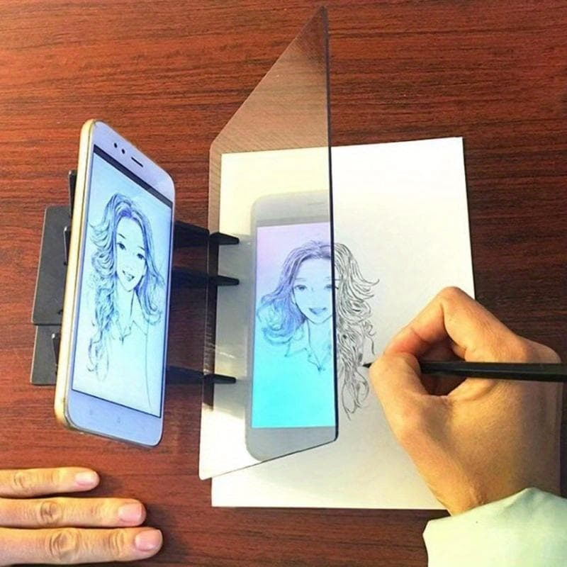 9 inch Kids LED Projection Drawing Copy Board Projector Painting Tracing Board Sketch Specular Reflection Dimming Bracket Holder