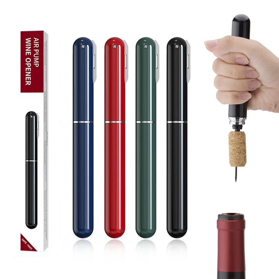 Air Pump Wine Bottle Opener Pen Style Safe Portable Pin Cork Remover Wine Pump Corkscrew Kitchen Bar Accessories black