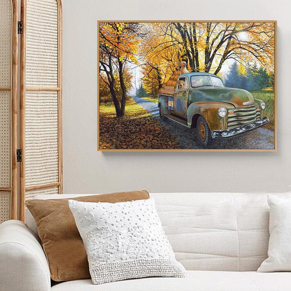 Diamond Embroidery Complete Kit Car Diamond Painting Tree Diamond Mosaic Scenic Diamond Art 20X30CM