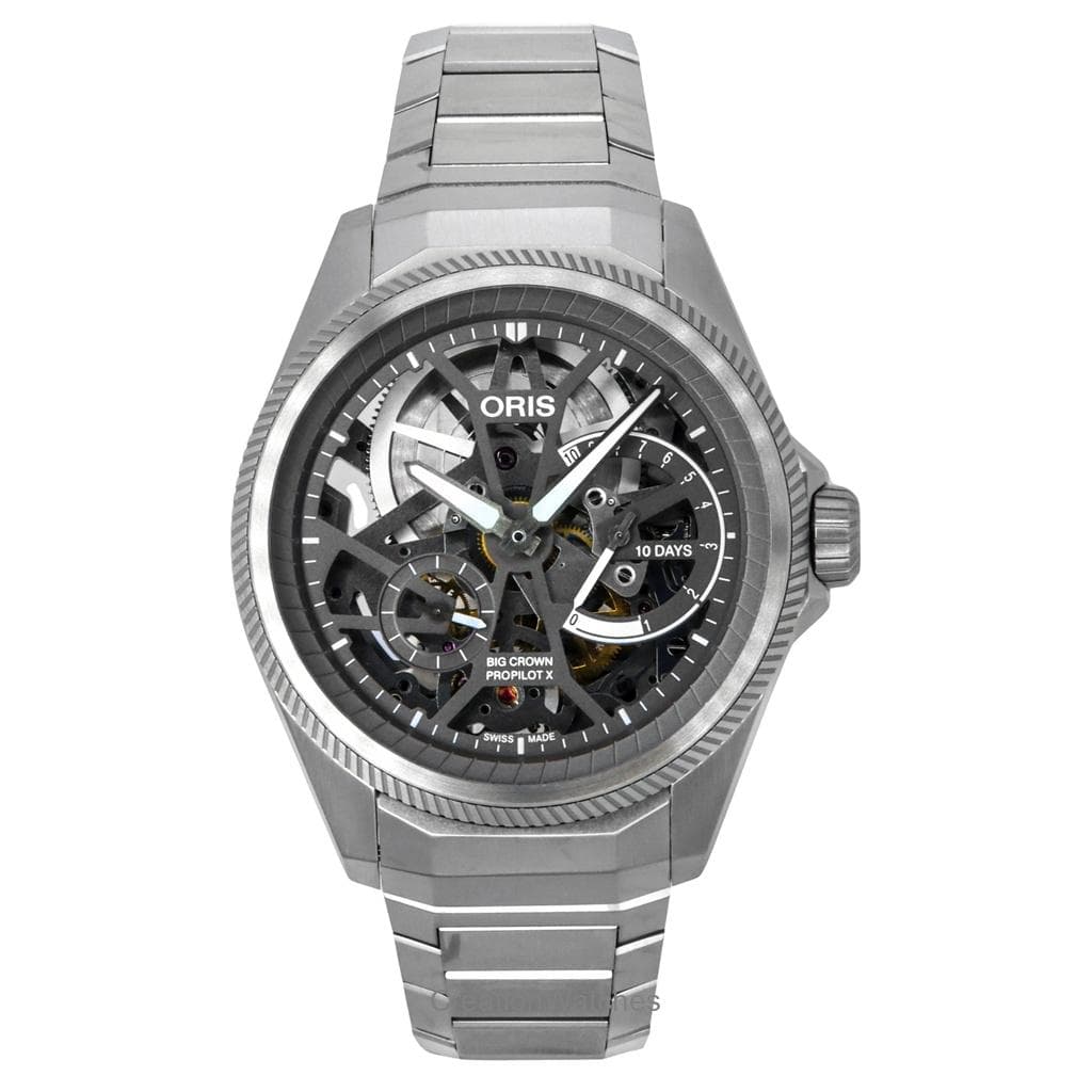 Oris Propilot X Titanium Grey Skeleton Dial Automatic 01-115-7759-7153-Set7-22-01TLC 100M Men's Watch grey