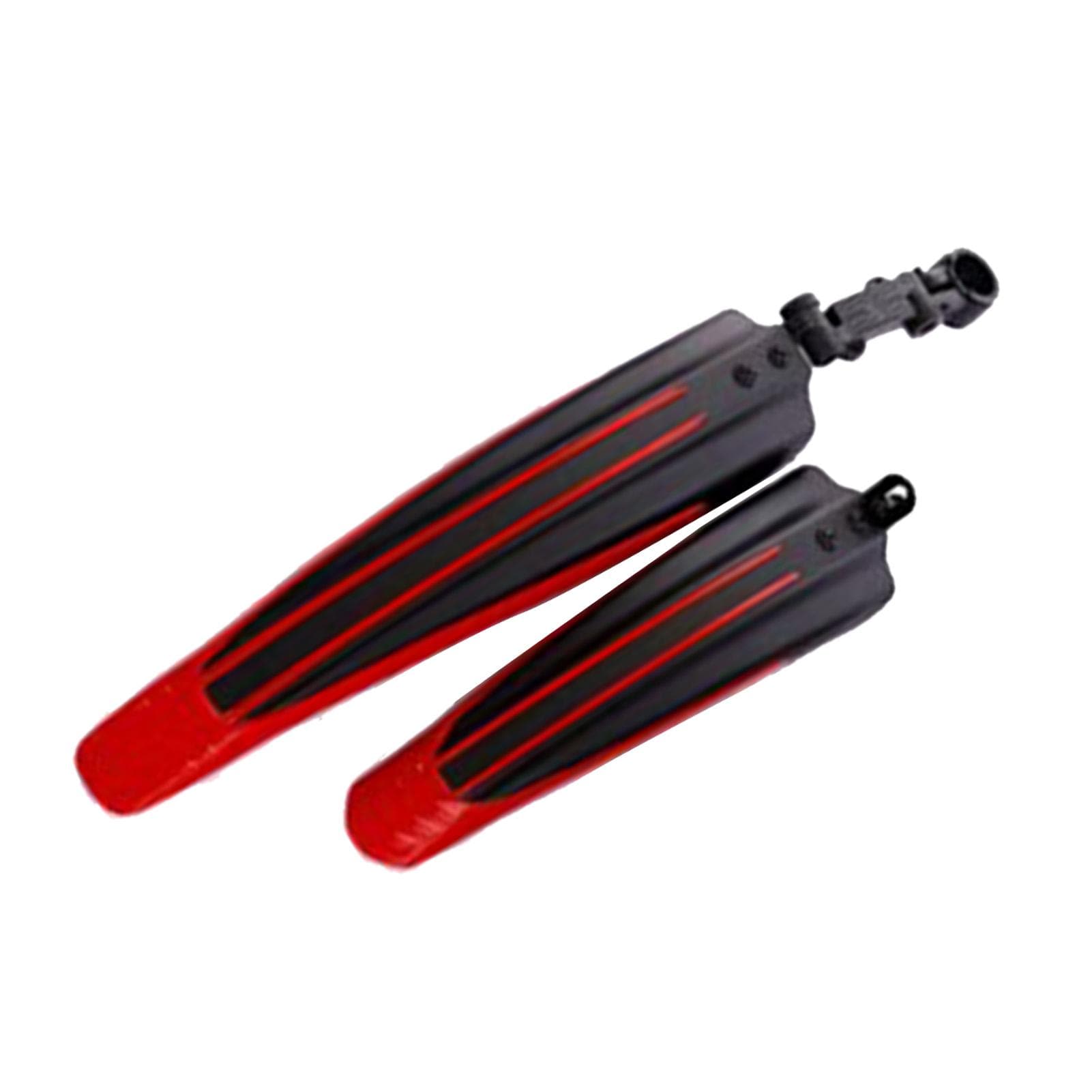 Bicycle Mudguard Set Splash Proof Cool Look Black and Red Front Rear Mudguard for Mountain Bike