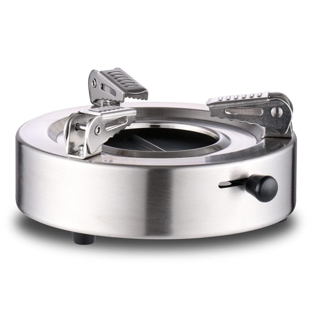 Outdoor Portable Mini Stove Stainless Steel Furnace Adjustable Firepower Lightweight Wind Proof for silver