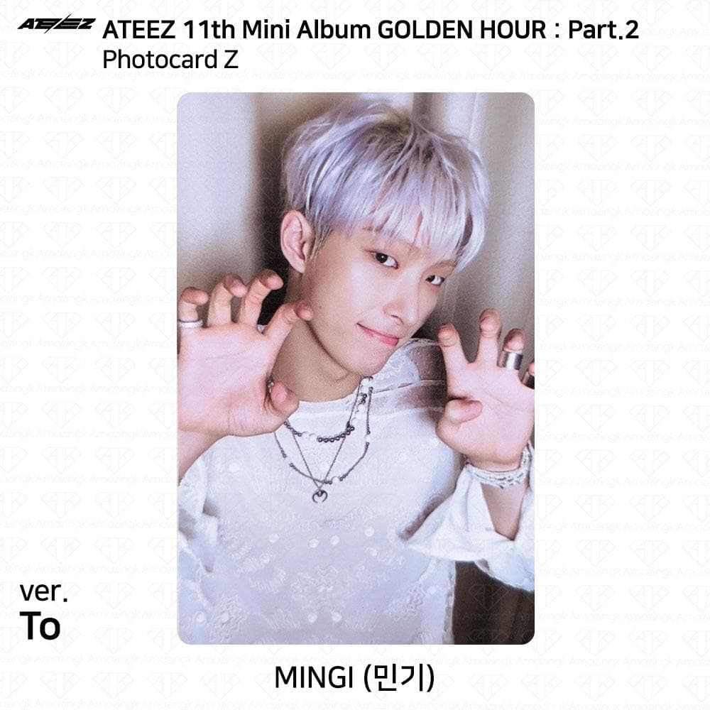 ATEEZ The 11th Mini Album Golden Hour Pt.2 To Diary For Ver Photocard Postcard Mingi - To (Z)