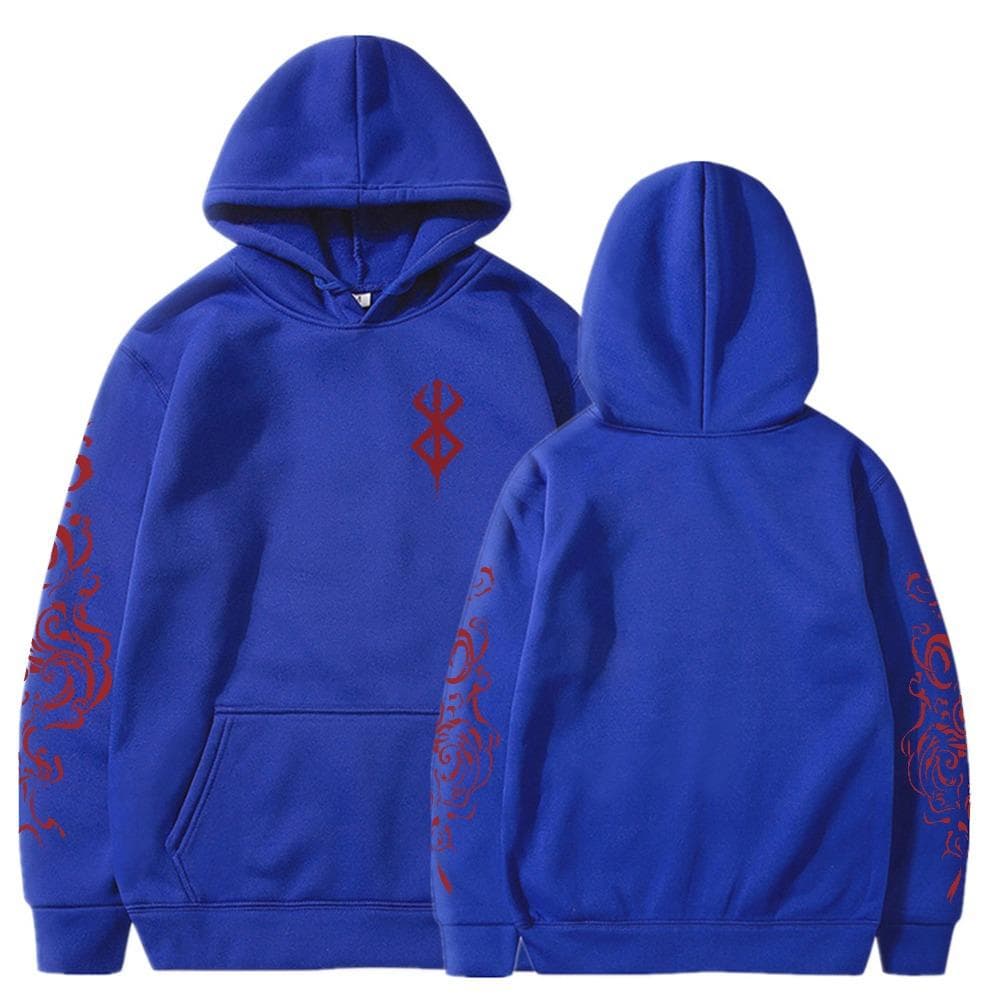 Anime Berserk Acid Hoodies Printed Men Women Fashion Long Sleeve Harajuku Goth Clothing Aesthetic Streetwear Sweater Oversized XXL blue
