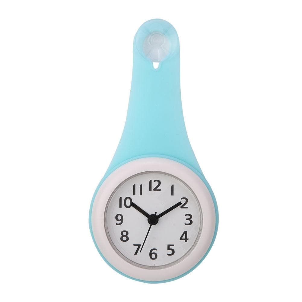 Fashionable Waterproof Hanging Bathroom Kitchen Clock Home Decoration (Blue) Blue