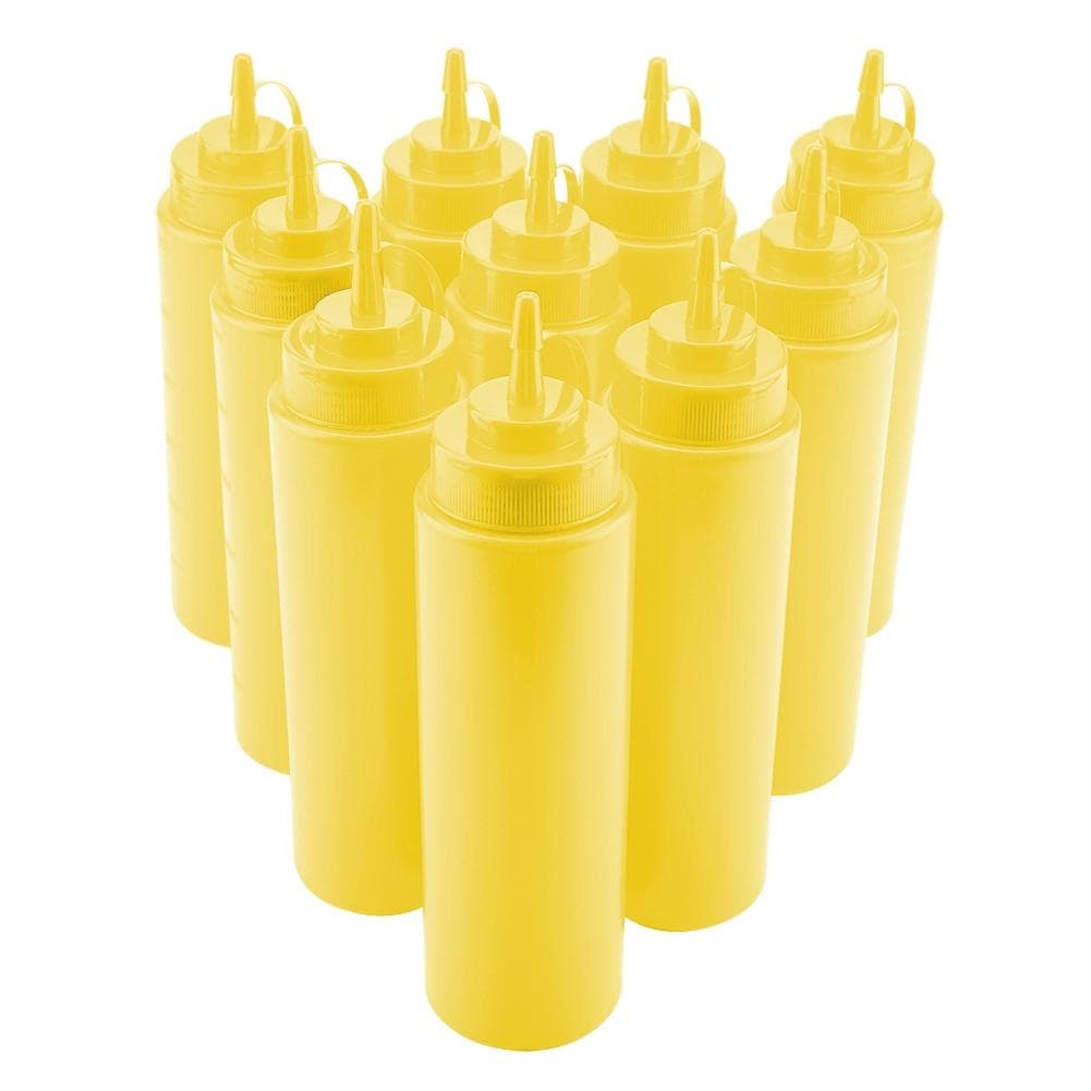 720ml 10pcs / Set Plastic Condiment Dispenser for Sauce Oil Cream Vineger (Yellow) Yellow