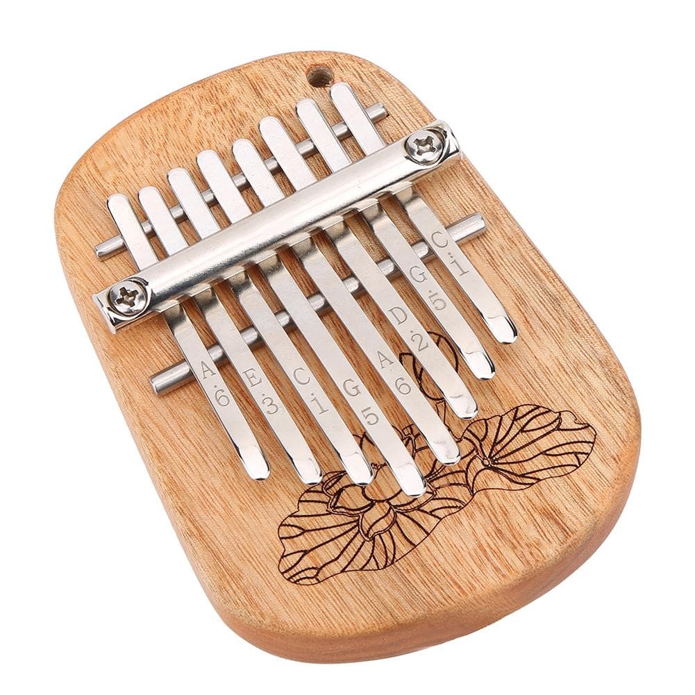 GECKO K‑8CA Kalimba Thumb Piano Percussion Instrument Camphor Wood 8‑Key Mini Hanging