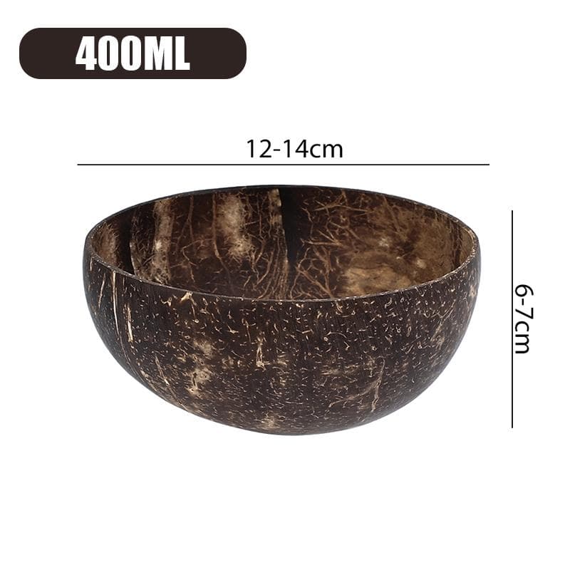 5/1pcs Natural Coconut Bowls for Serving Dishes Salad Oatmeal Yogurt Reusable Wooden Coconut Shell Bowl Kitchen Tableware Set 2PCS