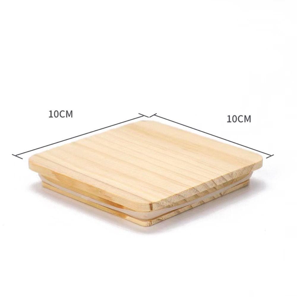 Sizes Compatible Kitchen Organization Wide Mouth Cover Canning Storage Wood Lids Mason Jar Lid yellow-square-100mm