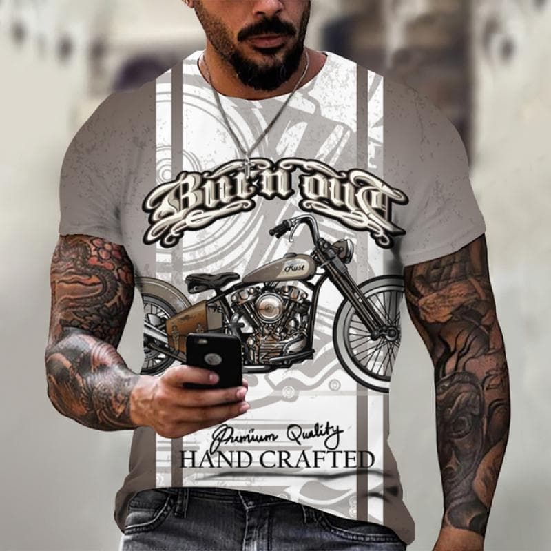 Vintage Motorcycle T Shirts For Men 3D Racing Print Loose Short Sleeve Tops Funny Streetwear Leisure O-neck Bike Sports T-Shirts 6XL