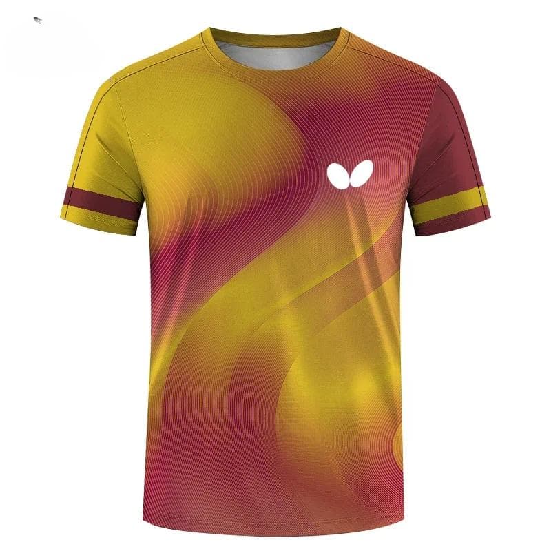 Men's T-shirt Quick Drying Sport Tennis Clothes Fashion 3D Printing Badminton Uniforms Women Training T Shirt Men's Tops Tees S
