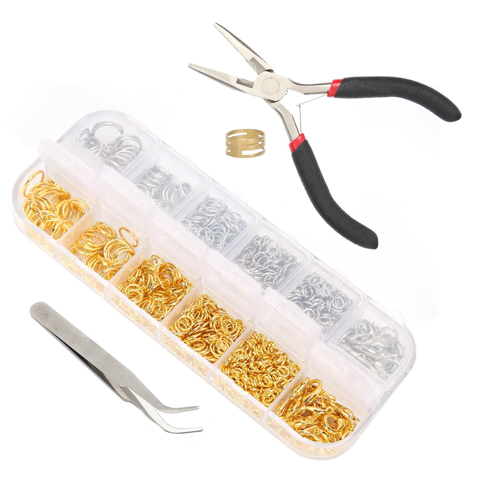 Ring Lobster Clasp Kit with tools Jewelry Earrings necklaces DIY Making Accessory