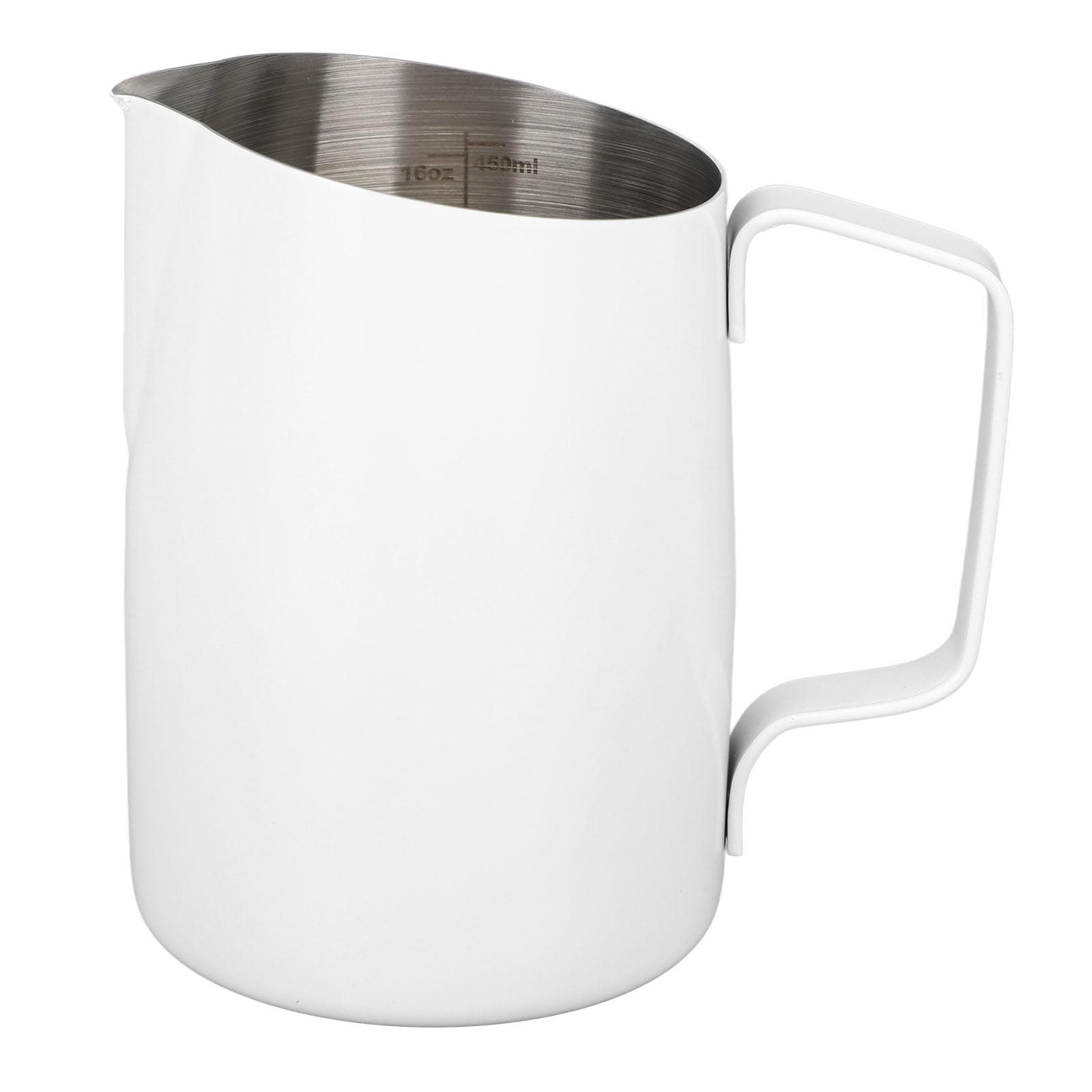 Milk Frothing Pitcher 450ml 201 Stainless Steel Inner Scale Coffee Steaming Milk Creamer Cup for L
