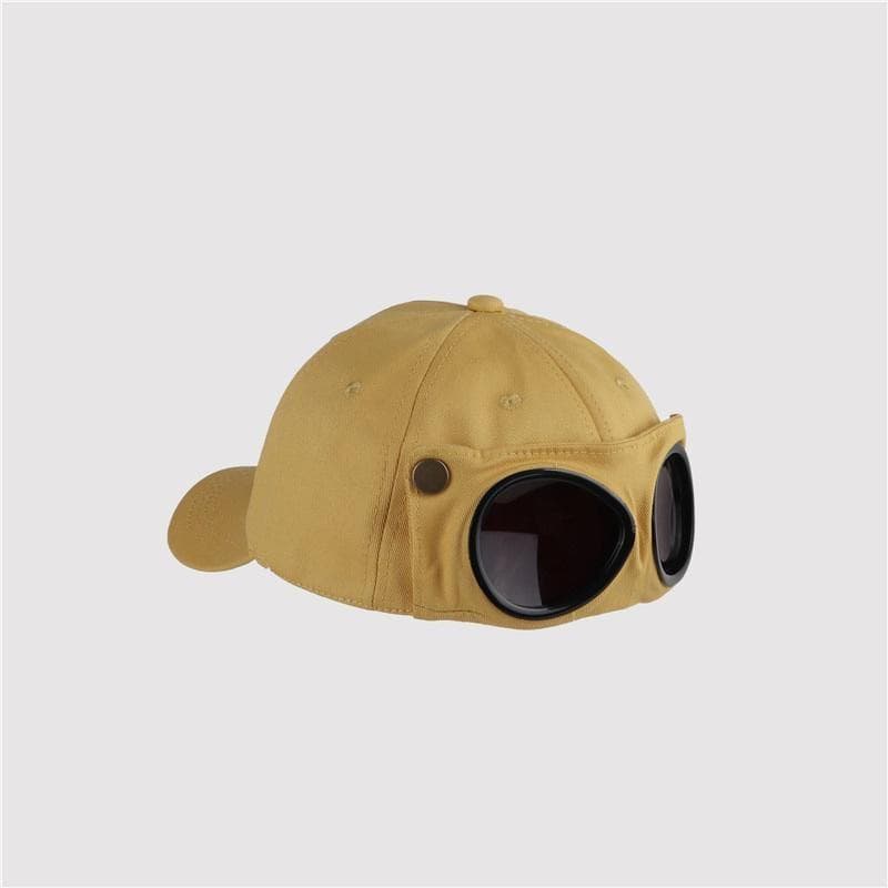 Aviator Hat Summer Personality Glasses Baseball Cap Female Unisex Sunglasses Cap Women Baseball Cap yellow