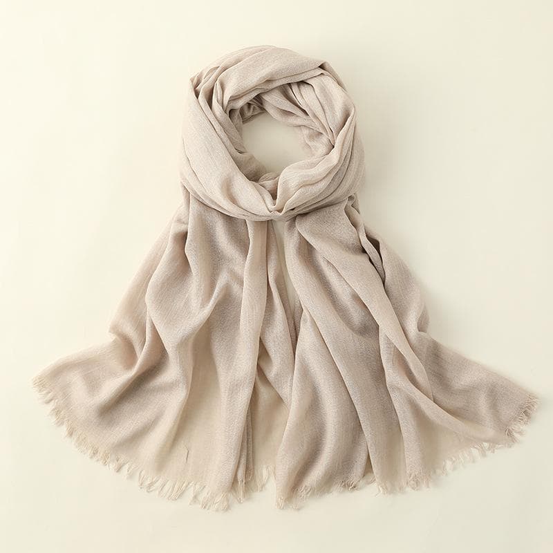 Summer Silk Scarf for Women, Fashionable Sun Protection and Shading, Beach Long Scarf, Solid Color Cotton and Linen Silk Scarf, Scarf 100*195CM