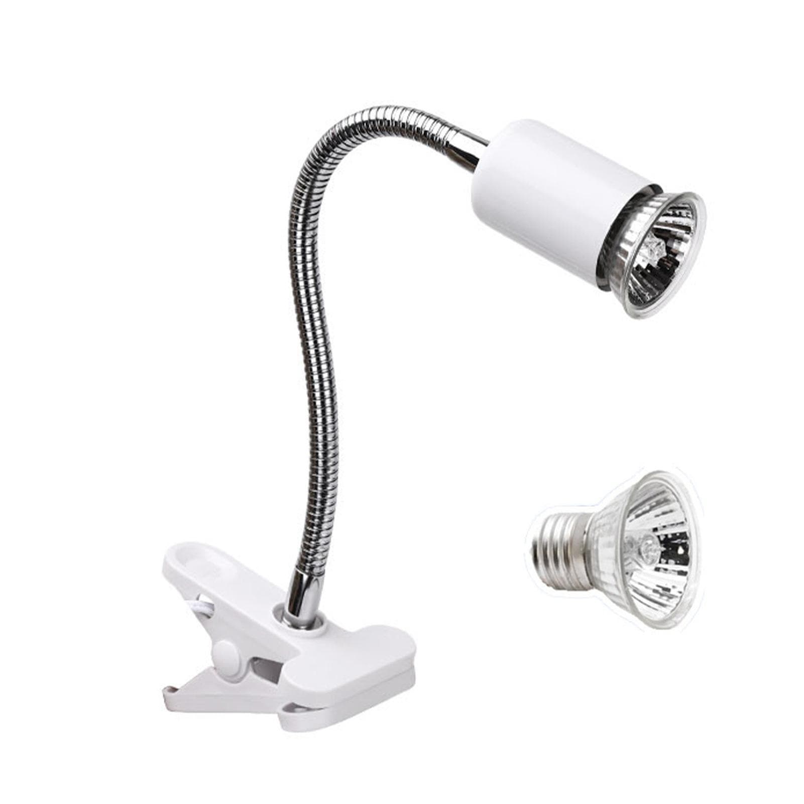 75W Reptile Heat Lamp Tortoise Heat Lamp Basking Lamp Heater Adjustable with Clip for Reptiles US 75W white