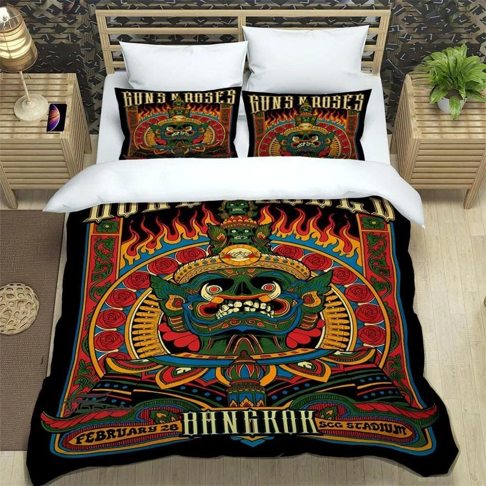Rock Band Guns N' Roses Bedding Sets exquisite bed supplies set duvet cover bed comforter set bedding set luxury birthday gift EU Single 135x200cm