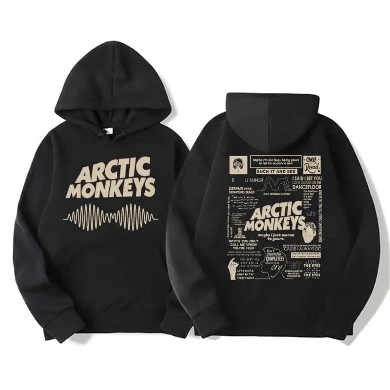 Retro Rock Arctic Monkeys Music Album Graphic Hoodies Men Vintage Oversized Hip Hop Hoodie Punk Sweatshirt Tour Double Sided XL