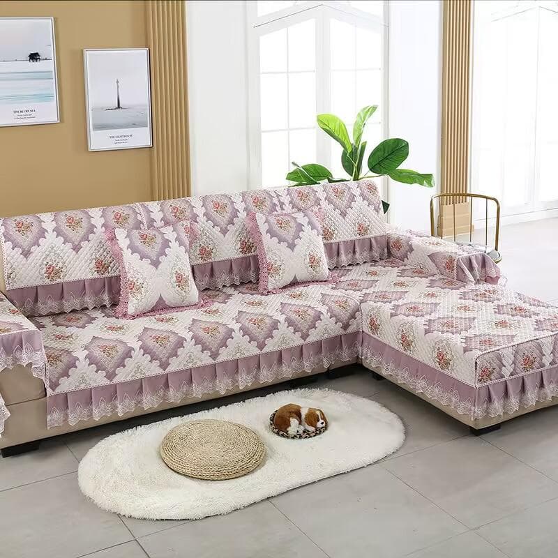 A Complete Set of Minimalist Dustproof Sofa Covers European Sofa Cushion Fabric Set Four Seasons Anti Slip Seat Cushion Cover 90x70cm
