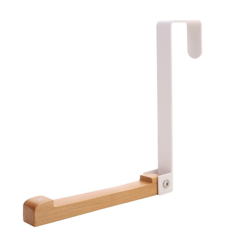 Wall-mounted Door Rear Hanger No Punching Wood Metal Folding Hook Clothes Scarves Hanger Coat Hat Storage Hanging Hook white