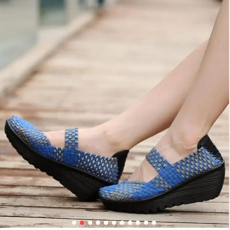 Wedge Platform Weave Sandals Fashion Peep Toe Comforty Breathable Mom Shoes Female Casual Thick Bottom Sandalias Mujer 2024 40