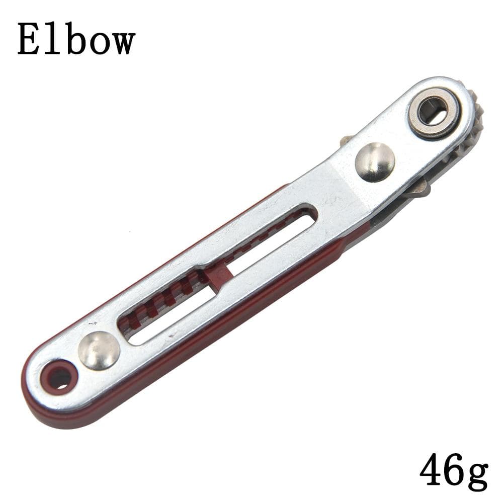 Multifunctional Bidirectional Forward and Reverse Ratchet Screwdriver Elbow Flat Head Wrench Cross Screwdriver Slotted Tool elbow red