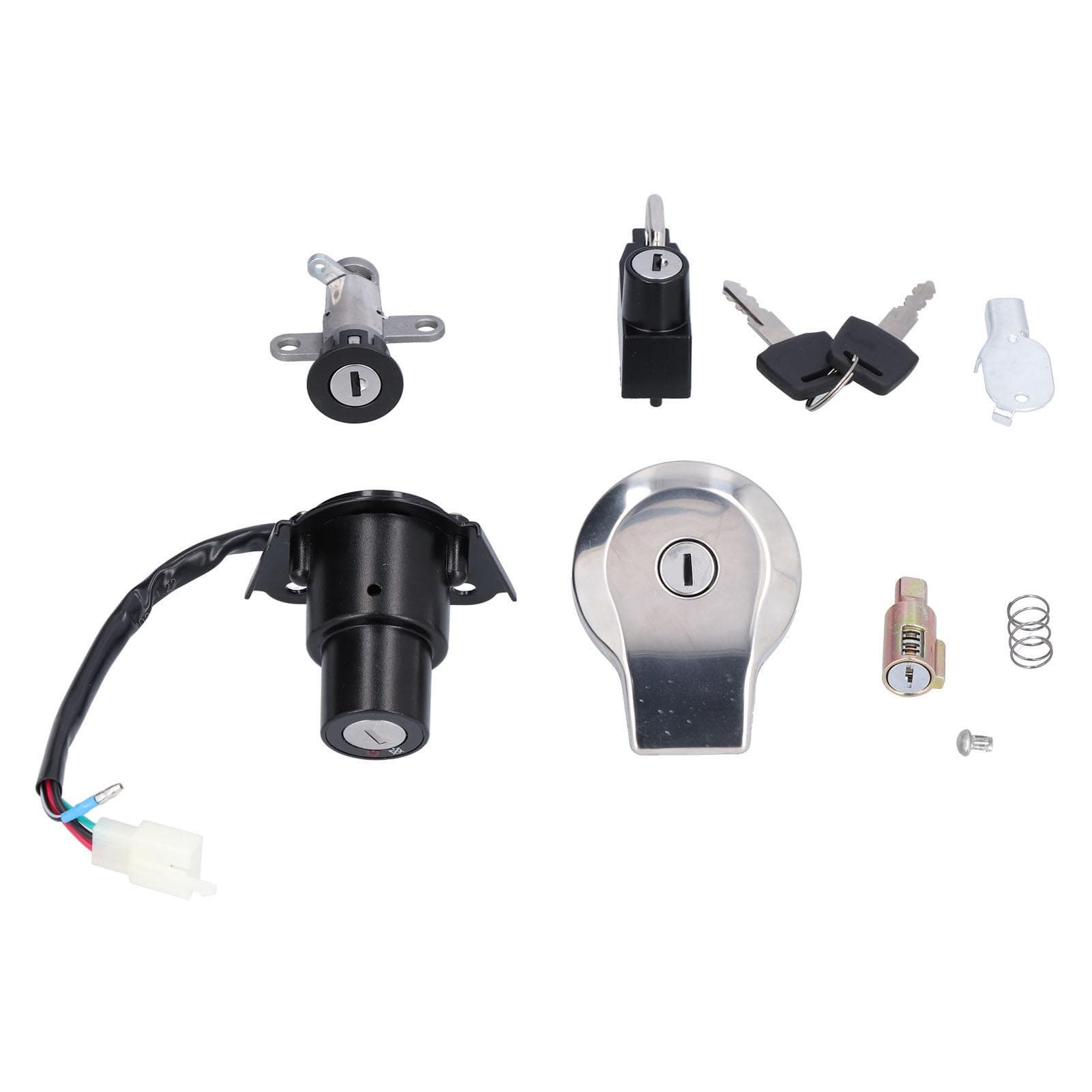 Ignition Helmet Fuel Tank Cover Lock Kit with 2 Keys Fit for Yamaha VIRAGO XV125 XV250 XV535