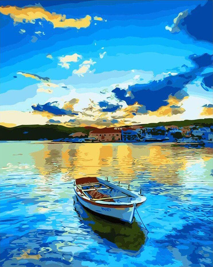 Diamond Painting Blue Ocean Ship Paint with Diamonds Full Drill Rhinestones Embroidery Home Decor 20X30CM