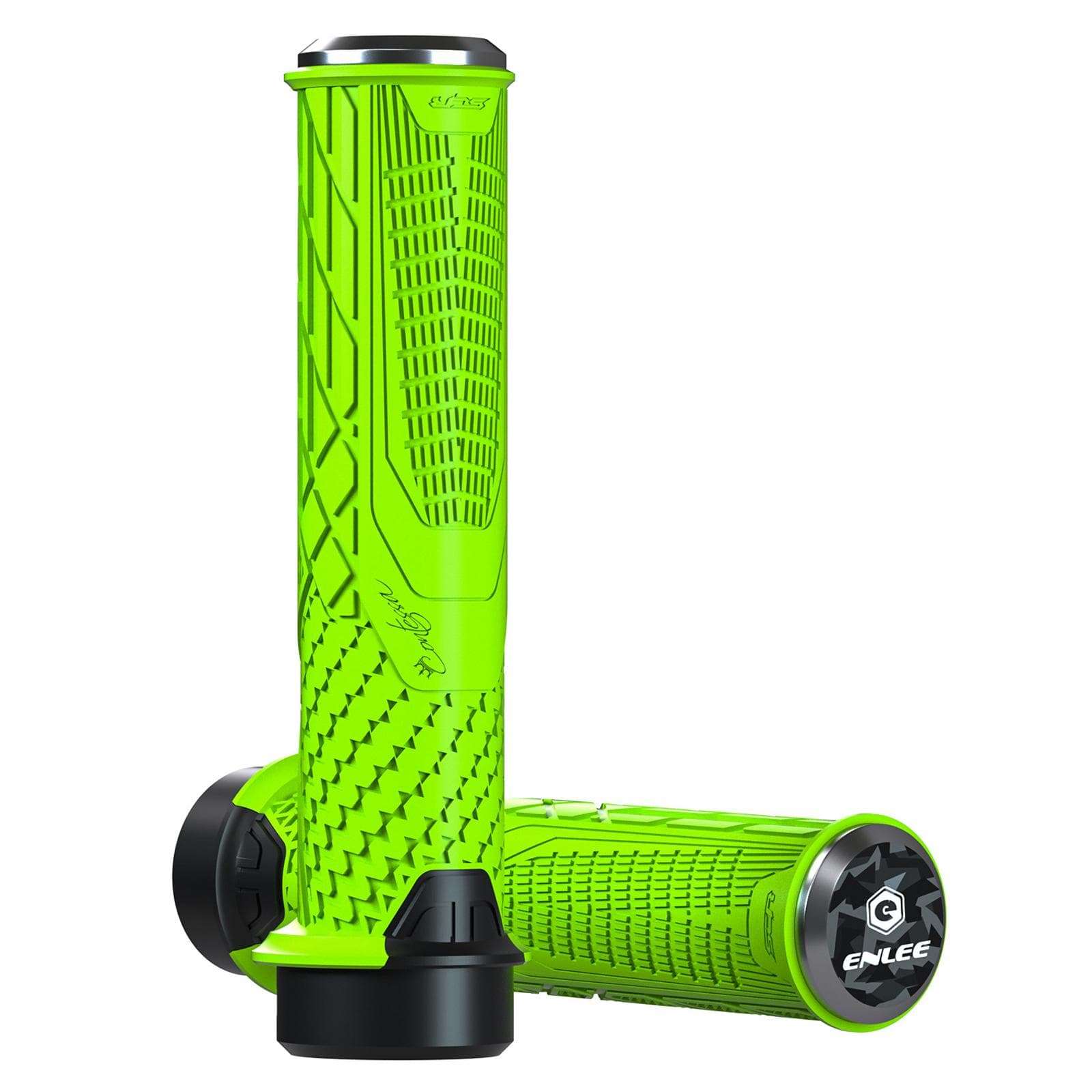 Shockproof Bike Handlebar Grips 22.2mm Bicycle Grips Non-Slip Soft Silicone Handlebar Cover End for green