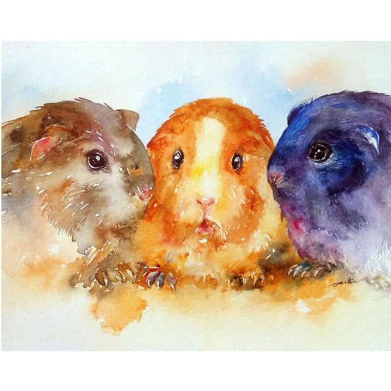 Diamond Painting Cute Guinea Pig Cross Stitch Animal Diamond Embroidery Stones Display Art Crafts 20X30CM