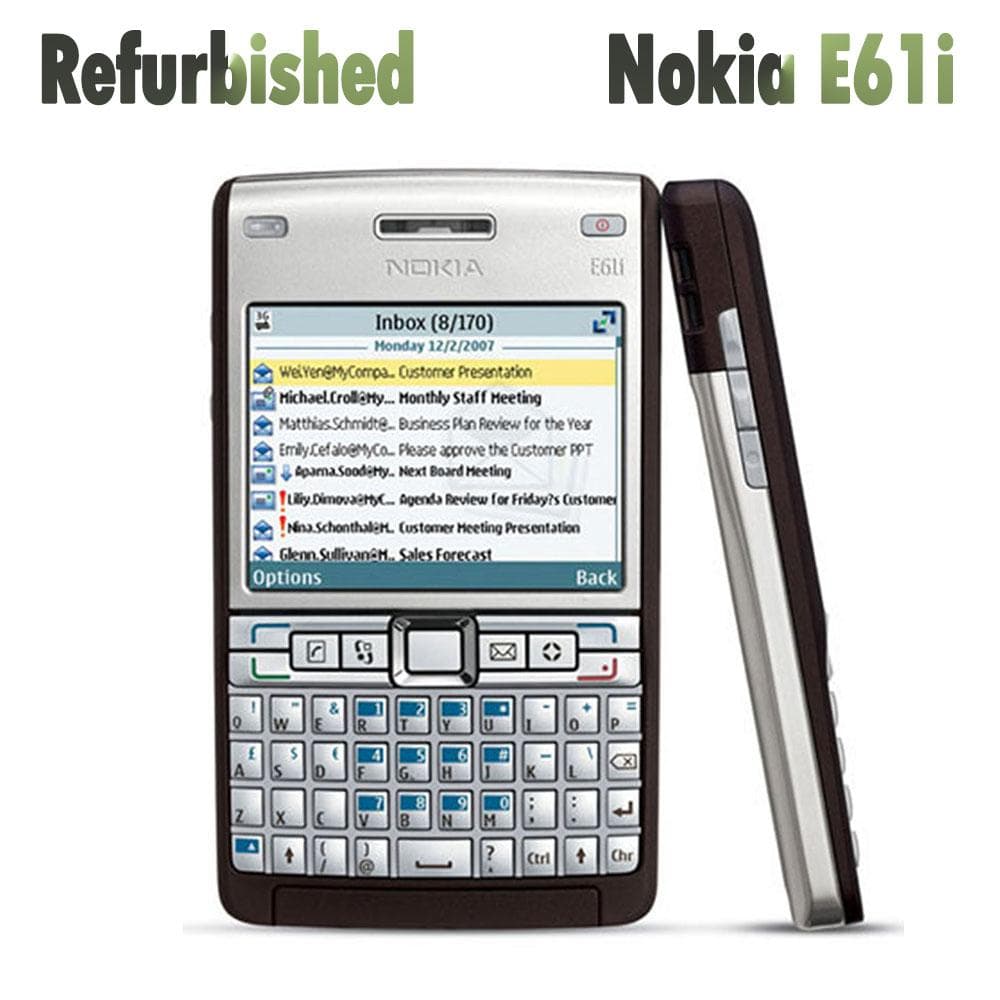 Refurbished Nokia Original Nokia E61i 3G Symbian 9.1 Mobile Phone With 1 SIM 1 battery 1 charger silver