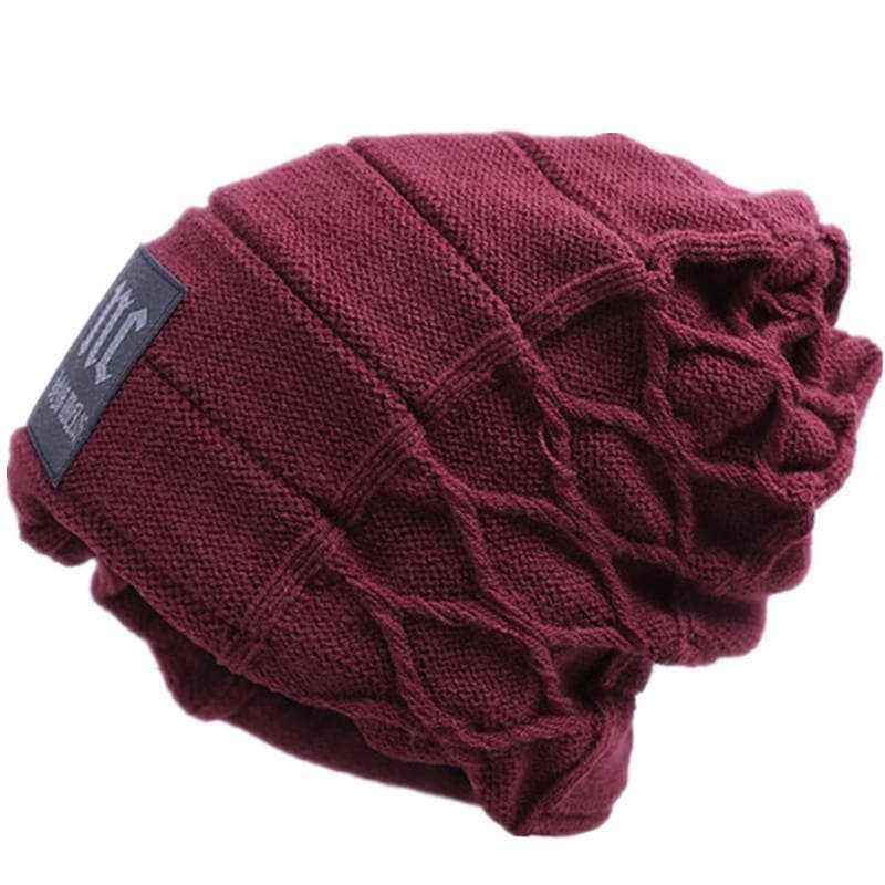 Stylish Beanie Hat High Quality Winter Hats For Men & Women Thick Warm Winter Knitted Hats 54cm-62cm red