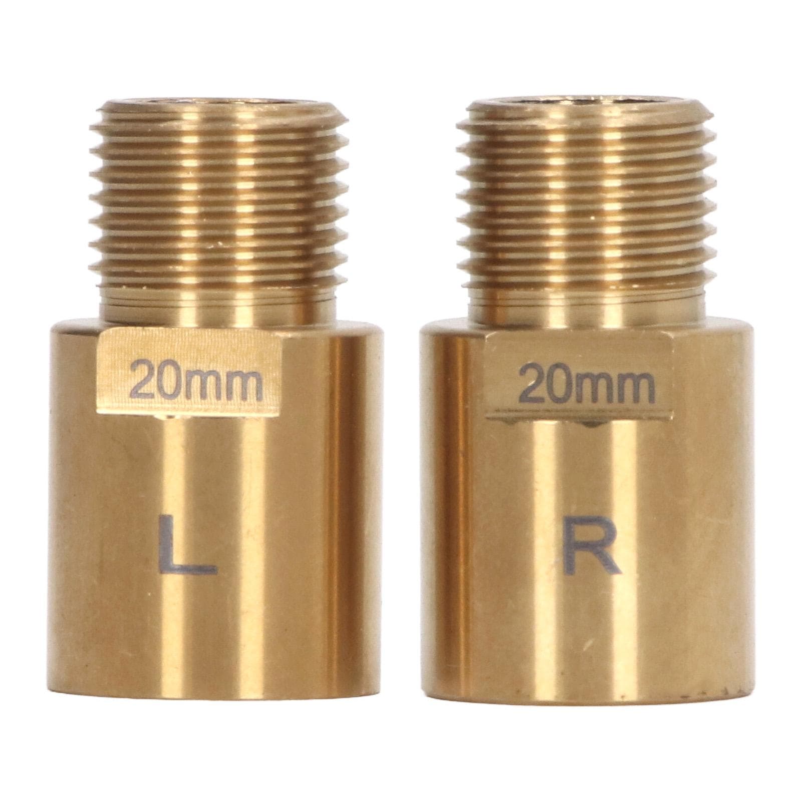 1 Pair Bike Pedal Extender Steel 20mm Gold Extended Pedal Spacer for 916 in Threaded Pedals Bike