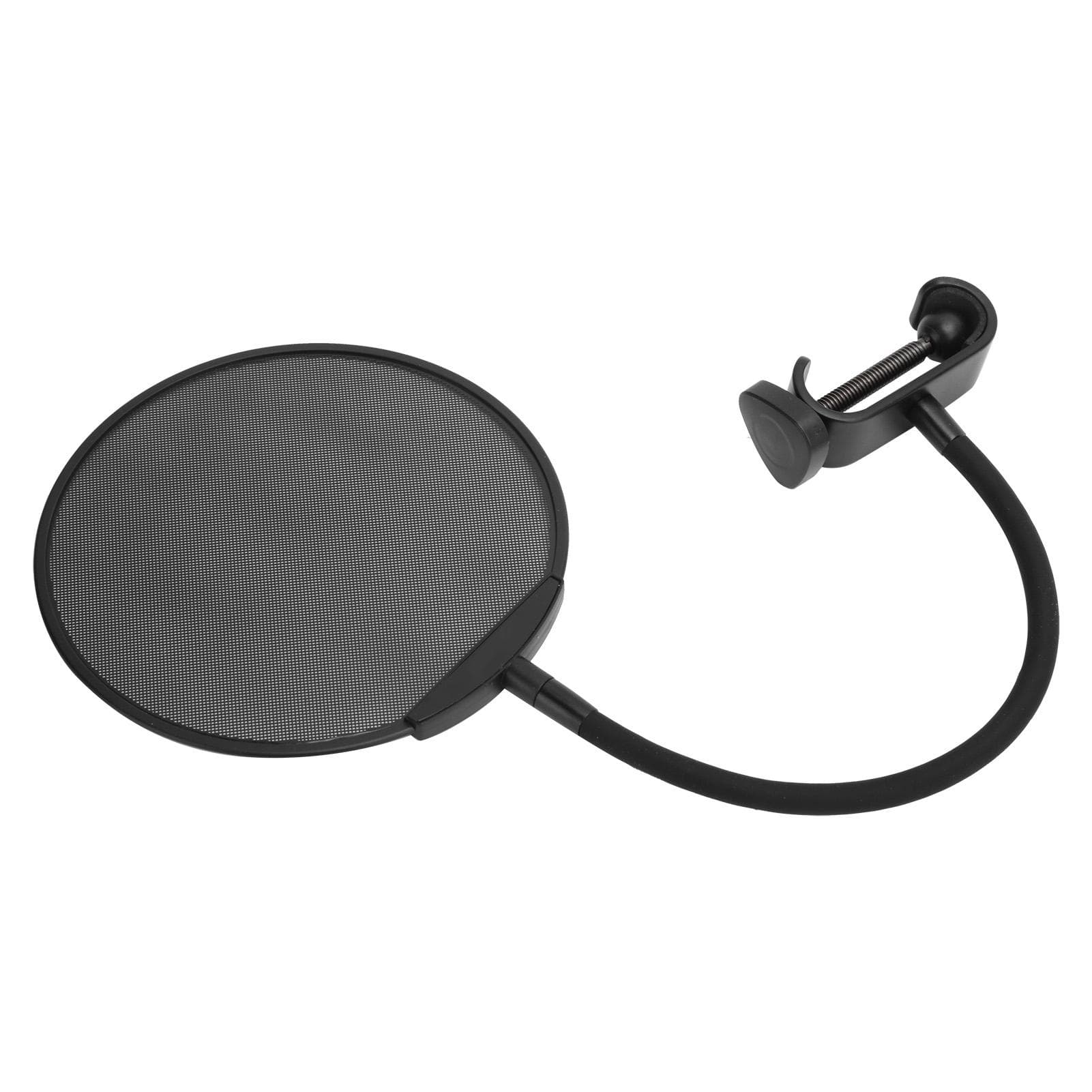 Microphone AntiSpray Filter Mesh Clip Flexible Neck Microphone Wind Screen Black(Black ) black