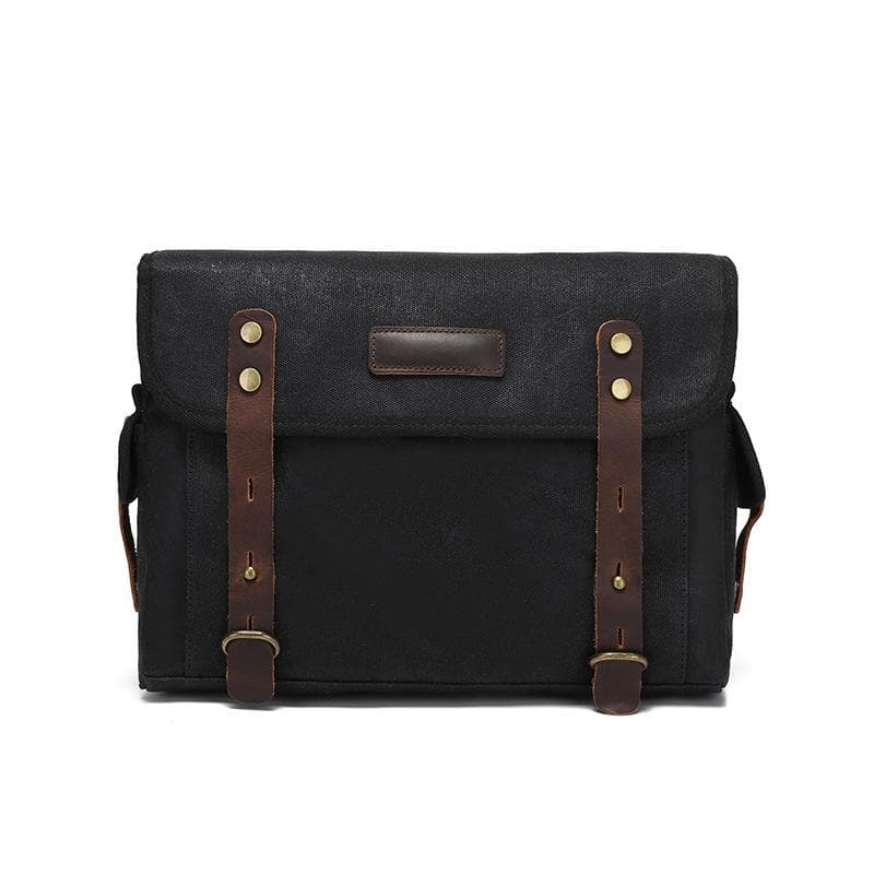 Detachable Motorcycle Bag Waterproof Bag Duffel Bag Carrying Bag Tail Bag Riding Equipment Single Shoulder Crossbody with Top Layer Leather He is a size 19. black
