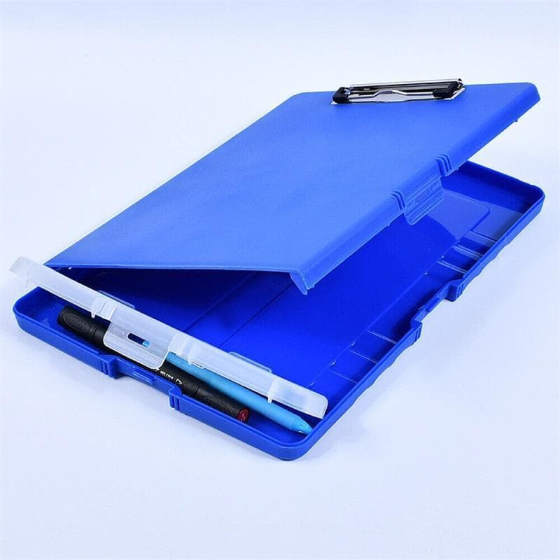 Clipboard with Storage Case Plastic A4 Clipboard Storage Box for School&office dark blue