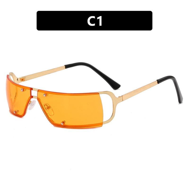 Square Y2K Women Sunglasses Vintage Small Rectangle Lens Female Hottie Sun Glasses Retro Future Tech Eyewear MULTI