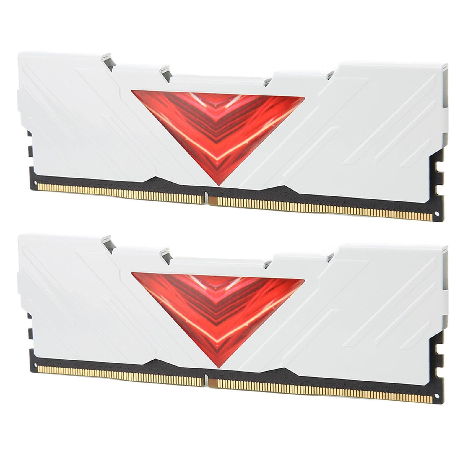 2Pcs Desktop Memory Module 8GB DDR4 3200MHz 25600 Bandwidth Aluminium Alloy Gaming RAM for Computer white